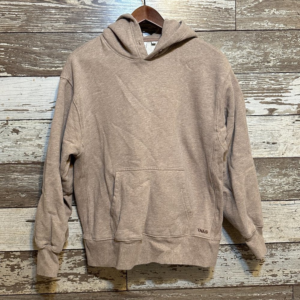 TNA Sweat Fleece Heather Tan Cozy Fleece Women's Boyfriend Fit Oversized Hoody
